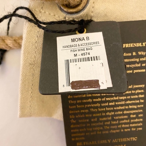 Mermaid NWT Wine Bottle Bag / Holder, Mona B., Drinking Wine, Like A Fish, Gift - Picture 5 of 6